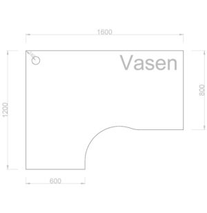 Valkoinen kulmakansi läpivientiholkki 80 mm, vakiona kulmakansissa. Toimii myös RS3 - Kulmasähköpöytä kokonaisuudessa.